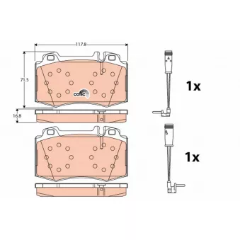 Jeu de 4 plaquettes de frein avant TRW OEM A0044200520