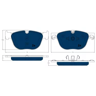 Jeu de 4 plaquettes de frein avant TRW OEM 34116779293