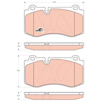 Jeu de 4 plaquettes de frein avant TRW OEM 0044208020