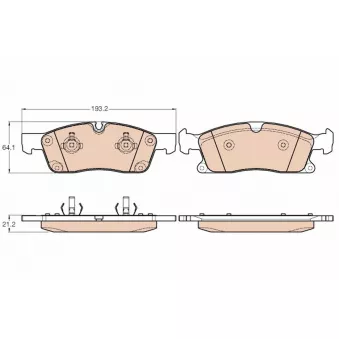 Jeu de 4 plaquettes de frein avant TRW OEM A0064203820