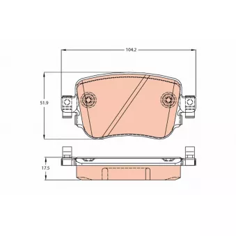 Jeu de 4 plaquettes de frein arrière TRW OEM 5Q0698451B