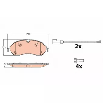 Jeu de 4 plaquettes de frein avant TRW OEM BK312K021AB