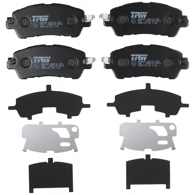Jeu de 4 plaquettes de frein avant TRW GDB2122 - Visuel 1