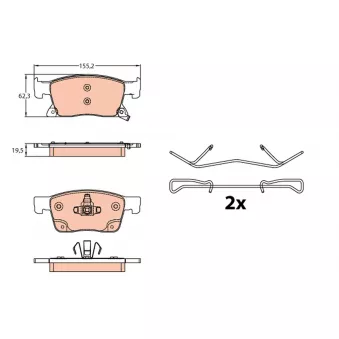 Jeu de 4 plaquettes de frein avant TRW OEM 13478301