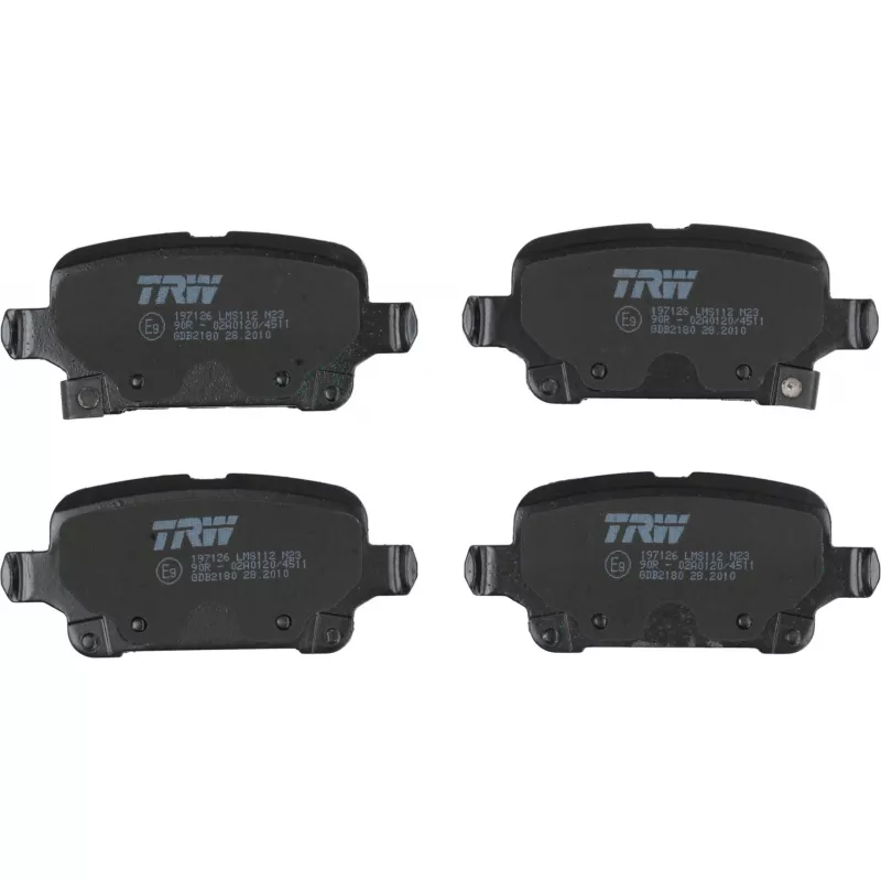 Jeu de 4 plaquettes de frein arrière TRW GDB2180 - Visuel 2