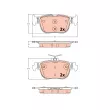 Jeu de 4 plaquettes de frein avant TRW [GDB2373]