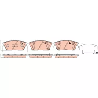 Jeu de 4 plaquettes de frein avant TRW OEM 58101K2A00