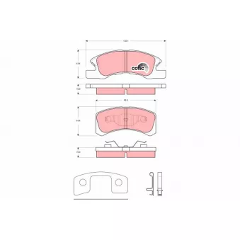Jeu de 4 plaquettes de frein avant TRW OEM 04465B2030