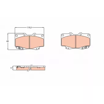 Jeu de 4 plaquettes de frein avant TRW OEM 04465YZZDV