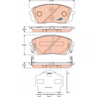 Jeu de 4 plaquettes de frein avant TRW OEM 58101E4A10