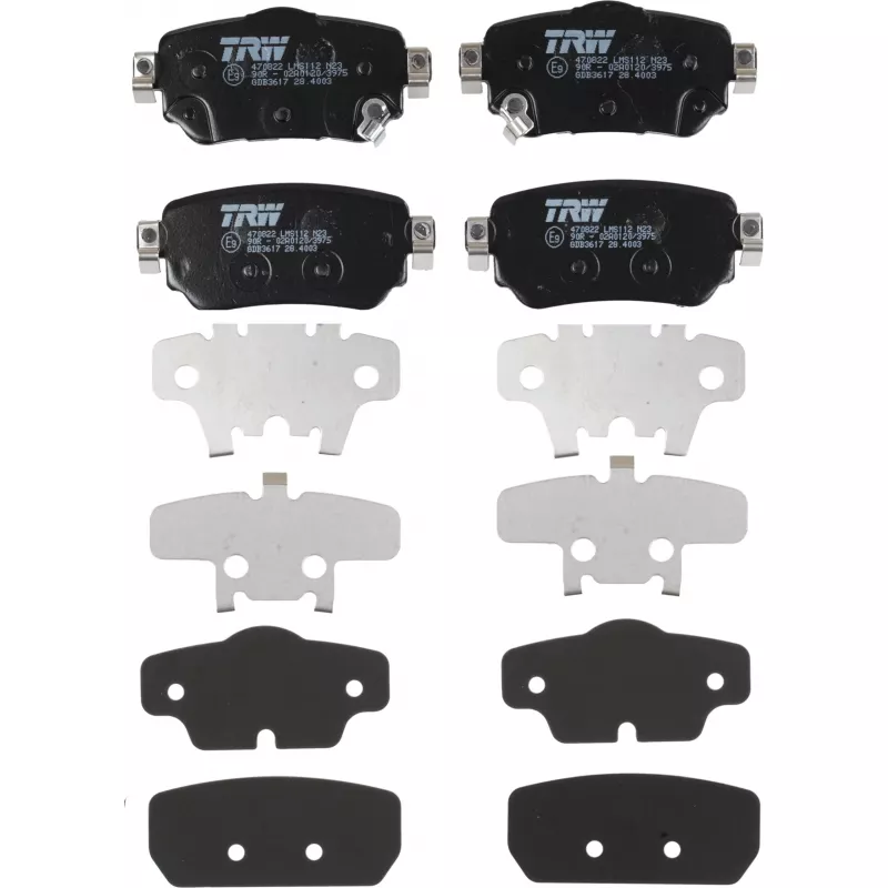 Jeu de 4 plaquettes de frein arrière TRW GDB3617 - Visuel 1
