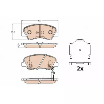 Jeu de 4 plaquettes de frein avant TRW OEM 58101C8A00