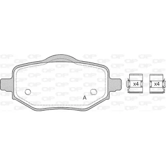 Jeu de 4 plaquettes de frein arrière OPEN PARTS BPA1952.00 pour PEUGEOT 208 1,2 Hybrid 136 - 136cv