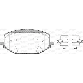 Jeu de 4 plaquettes de frein avant OPEN PARTS BPA1988.00