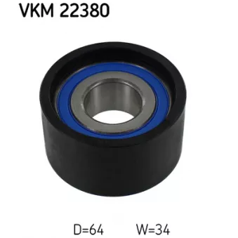 Poulie renvoi/transmission, courroie de distribution SKF [VKM 22380]