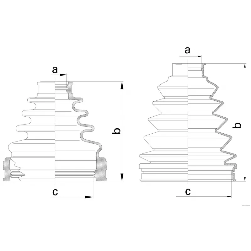Soufflets de cardan avant HERTH+BUSS JAKOPARTS J2862035 - Visuel 1