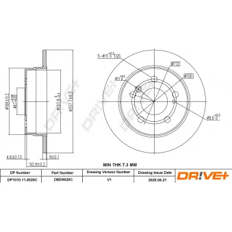 Dr!ve+ DBD0020C - Jeu de 2 disques de frein avant