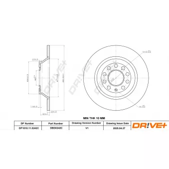 Dr!ve+ DBD0242C - Jeu de 2 disques de frein avant