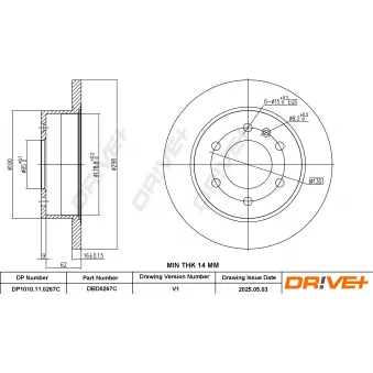 Dr!ve+ DBD0267C - Jeu de 2 disques de frein avant