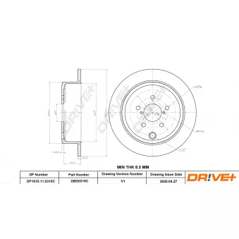 Dr!ve+ DBD0315C - Jeu de 2 disques de frein avant