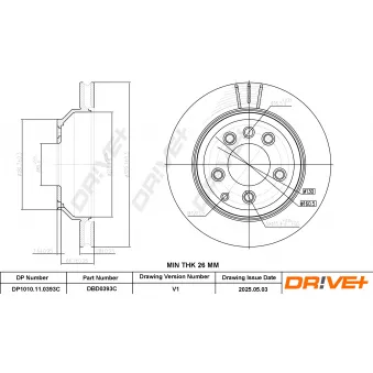 Dr!ve+ DBD0393C - Jeu de 2 disques de frein avant