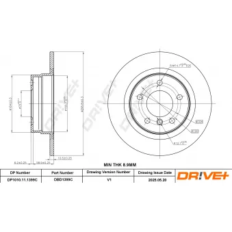 Dr!ve+ DBD1399C - Jeu de 2 disques de frein avant