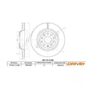 Dr!ve+ DBD1446C - Jeu de 2 disques de frein avant