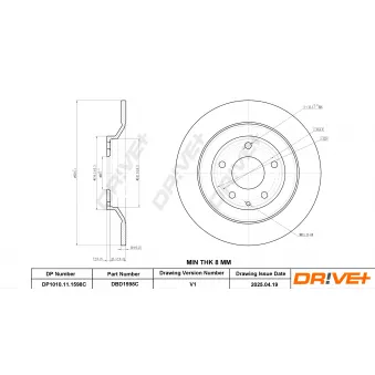 Dr!ve+ DBD1598C - Jeu de 2 disques de frein avant