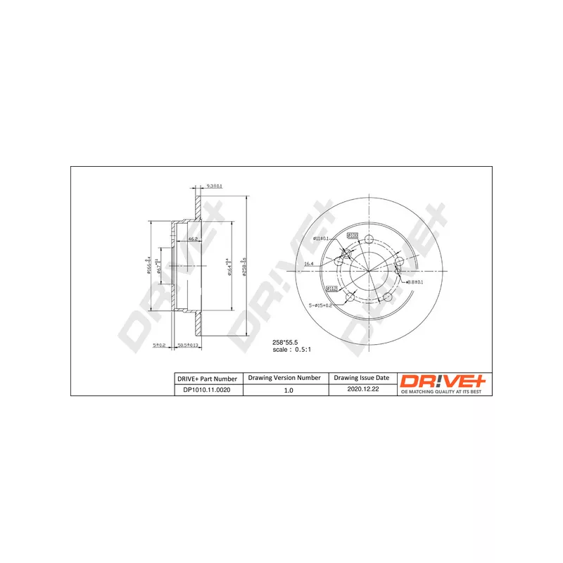 Jeu de 2 disques de frein arrière Dr!ve+ DP1010.11.0020 - Visuel 2