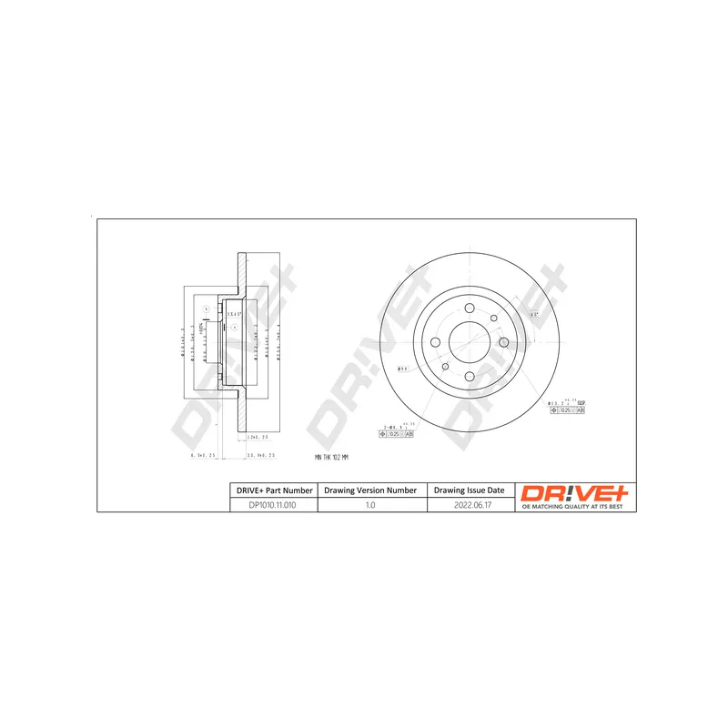 Jeu de 2 disques de frein avant Dr!ve+ DP1010.11.0101 - Visuel 2