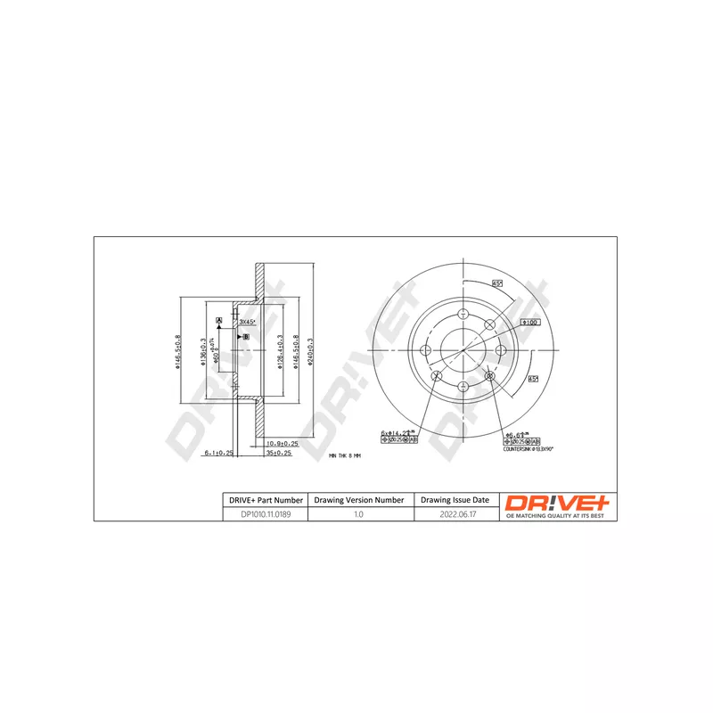 Jeu de 2 disques de frein avant Dr!ve+ DP1010.11.0189 - Visuel 2