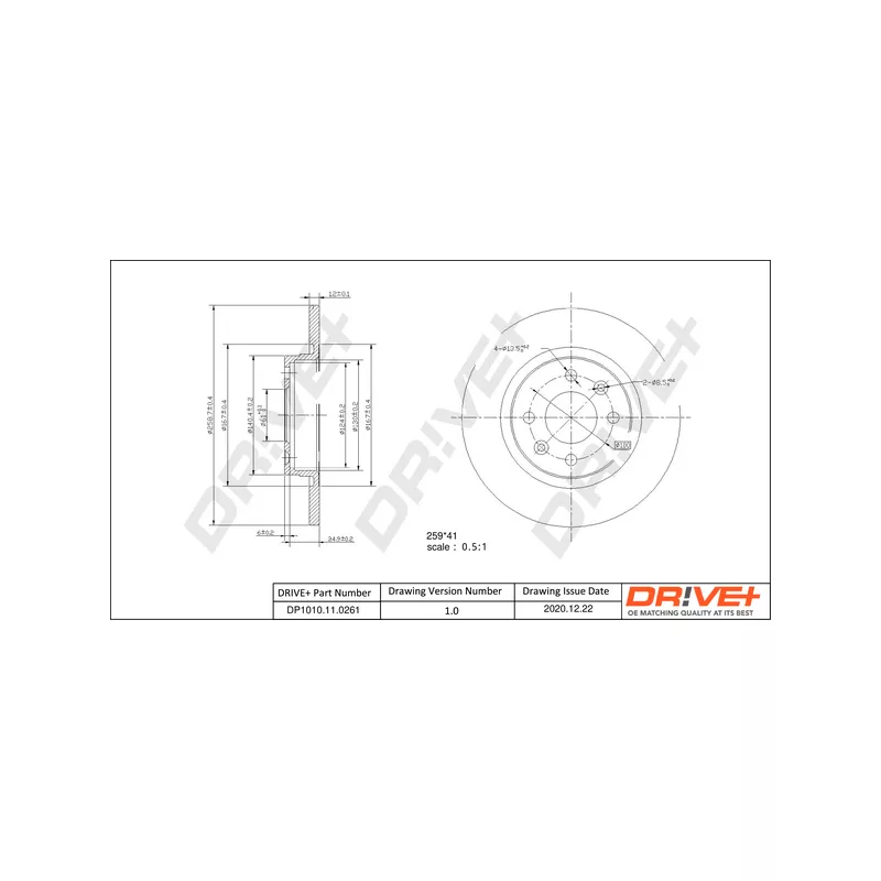 Jeu de 2 disques de frein avant Dr!ve+ DP1010.11.0261 - Visuel 2