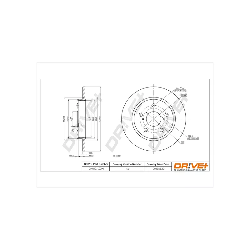 Jeu de 2 disques de frein arrière Dr!ve+ DP1010.11.0290 - Visuel 2