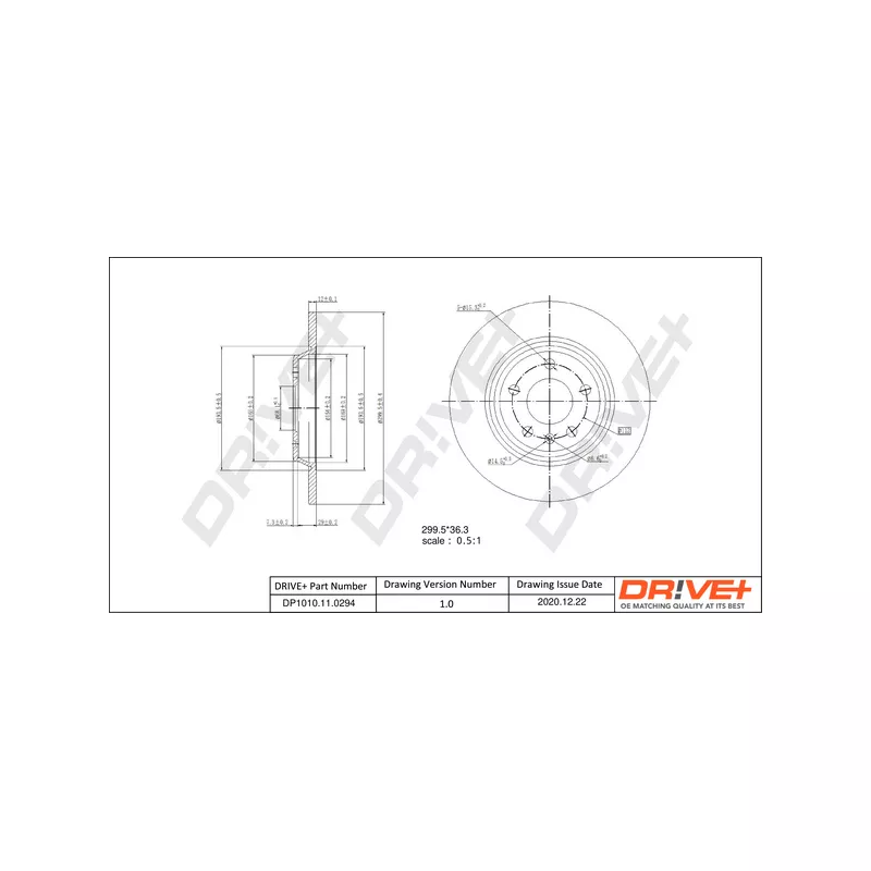 Jeu de 2 disques de frein arrière Dr!ve+ DP1010.11.0294 - Visuel 2