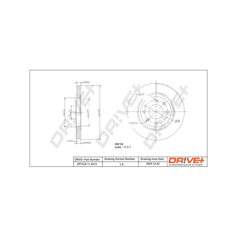 Jeu de 2 disques de frein avant Dr!ve+ DP1010.11.0415 - Visuel 2