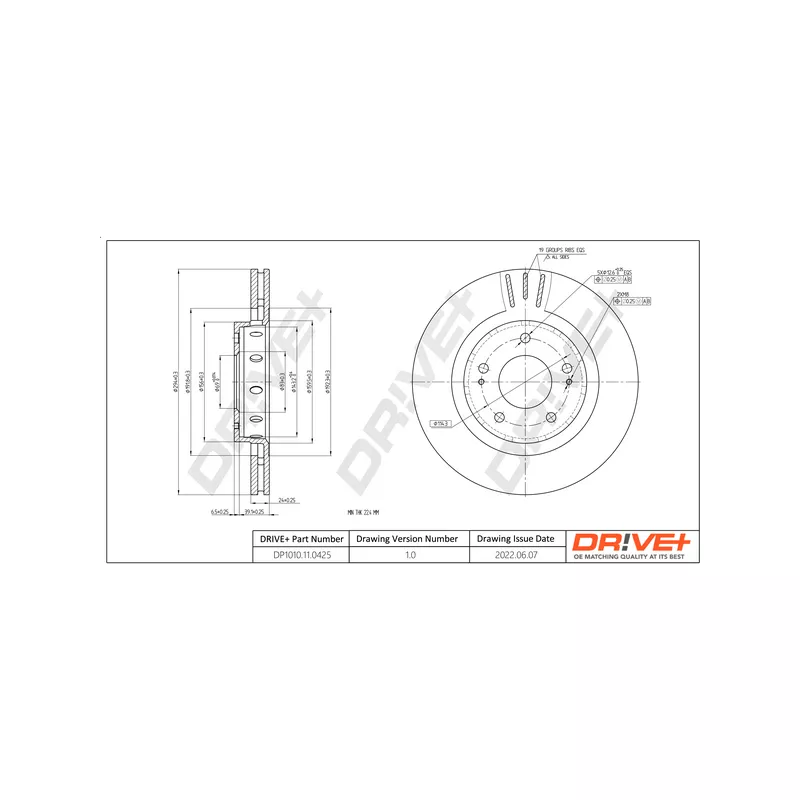 Jeu de 2 disques de frein avant Dr!ve+ DP1010.11.0425 - Visuel 2