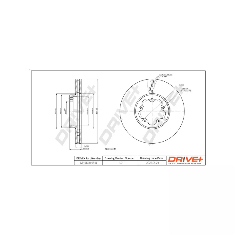 Jeu de 2 disques de frein avant Dr!ve+ DP1010.11.0518 - Visuel 2