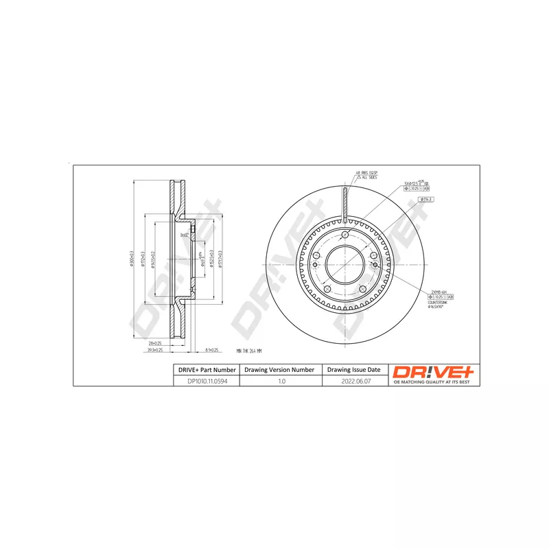 Jeu de 2 disques de frein avant Dr!ve+ DP1010.11.0594 - Visuel 2