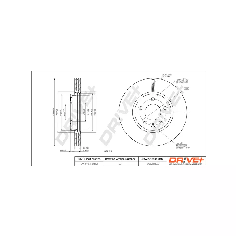 Jeu de 2 disques de frein avant Dr!ve+ DP1010.11.0632 - Visuel 2