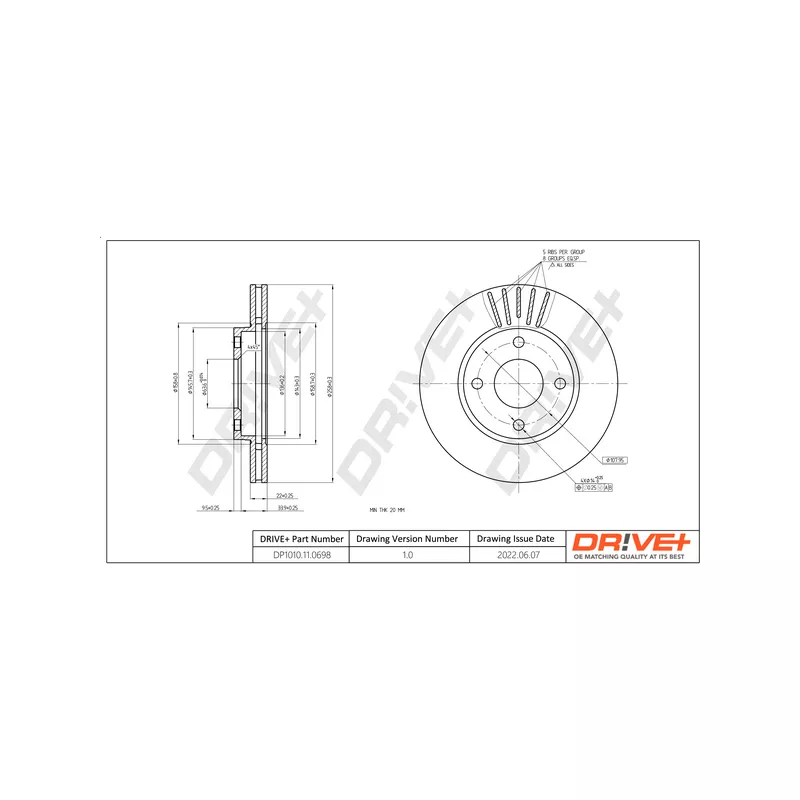 Jeu de 2 disques de frein avant Dr!ve+ DP1010.11.0698 - Visuel 2