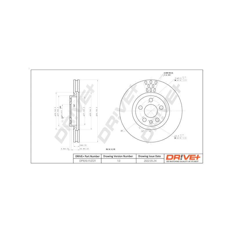 Jeu de 2 disques de frein avant Dr!ve+ DP1010.11.0721 - Visuel 2