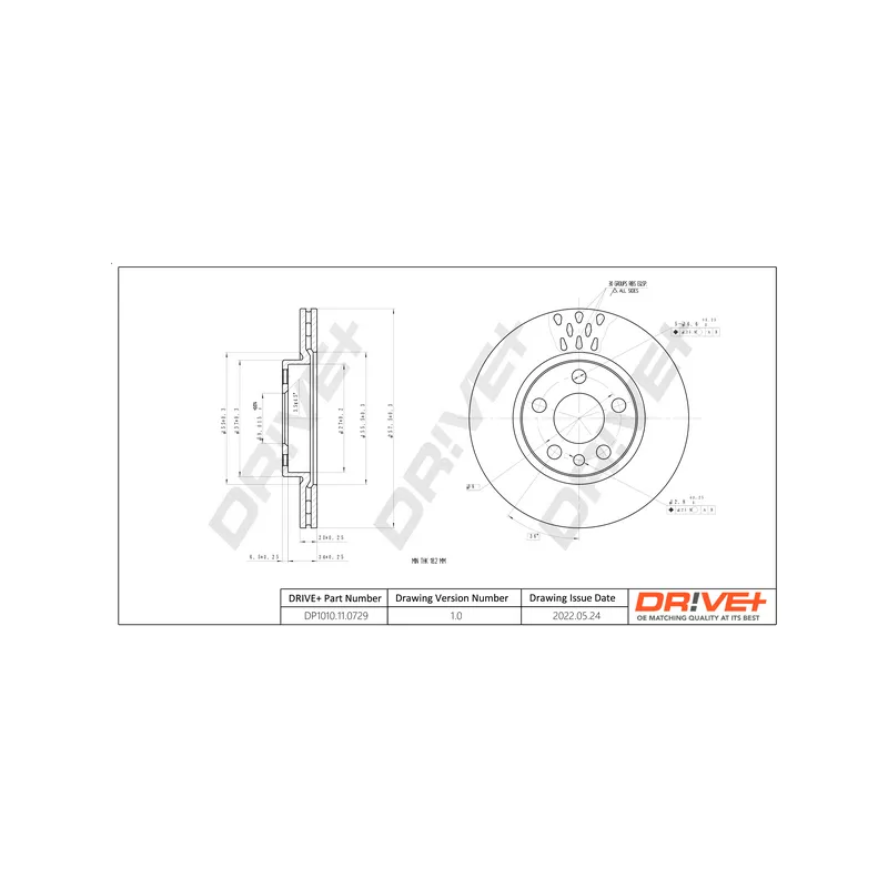 Jeu de 2 disques de frein avant Dr!ve+ DP1010.11.0729 - Visuel 2