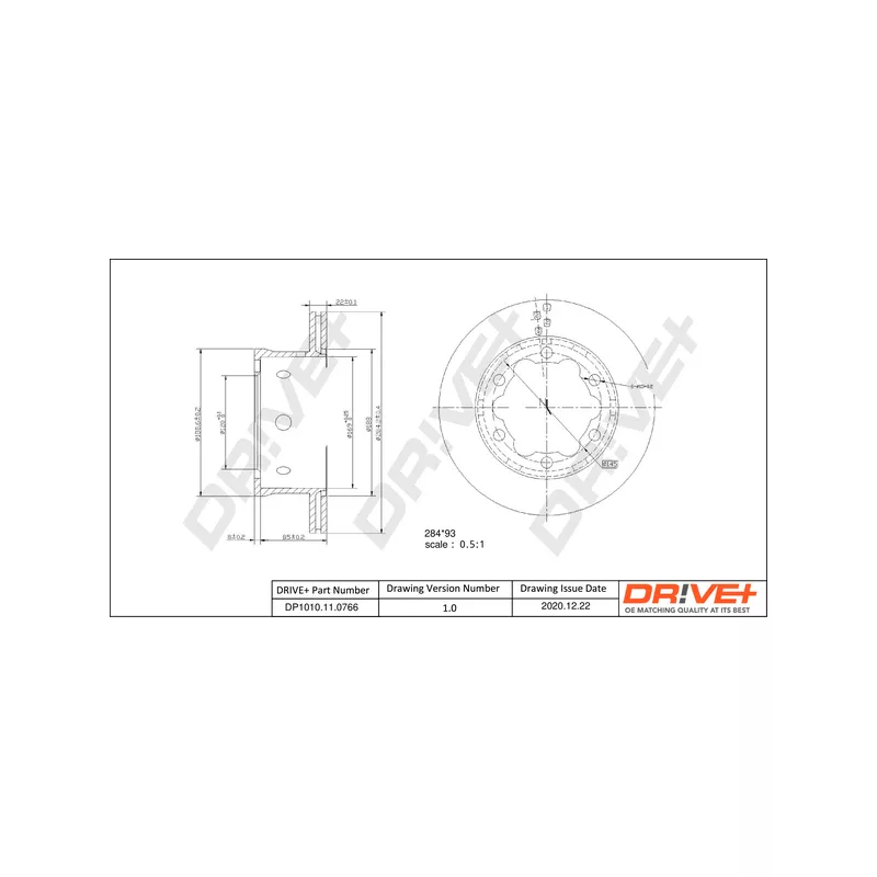 Jeu de 2 disques de frein arrière Dr!ve+ DP1010.11.0766 - Visuel 2