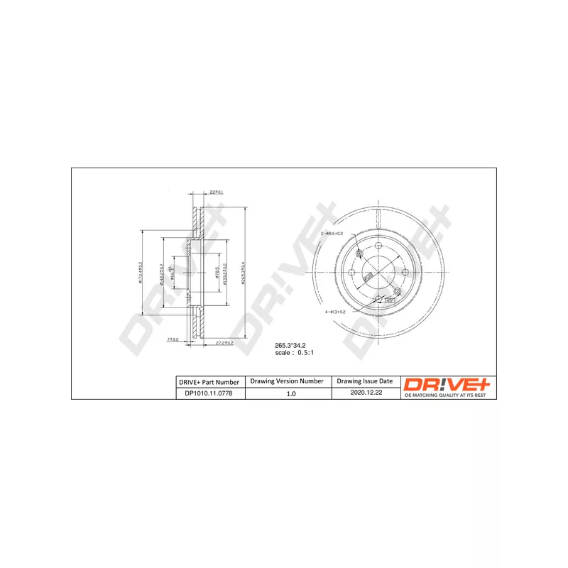 Jeu de 2 disques de frein avant Dr!ve+ DP1010.11.0778 - Visuel 2