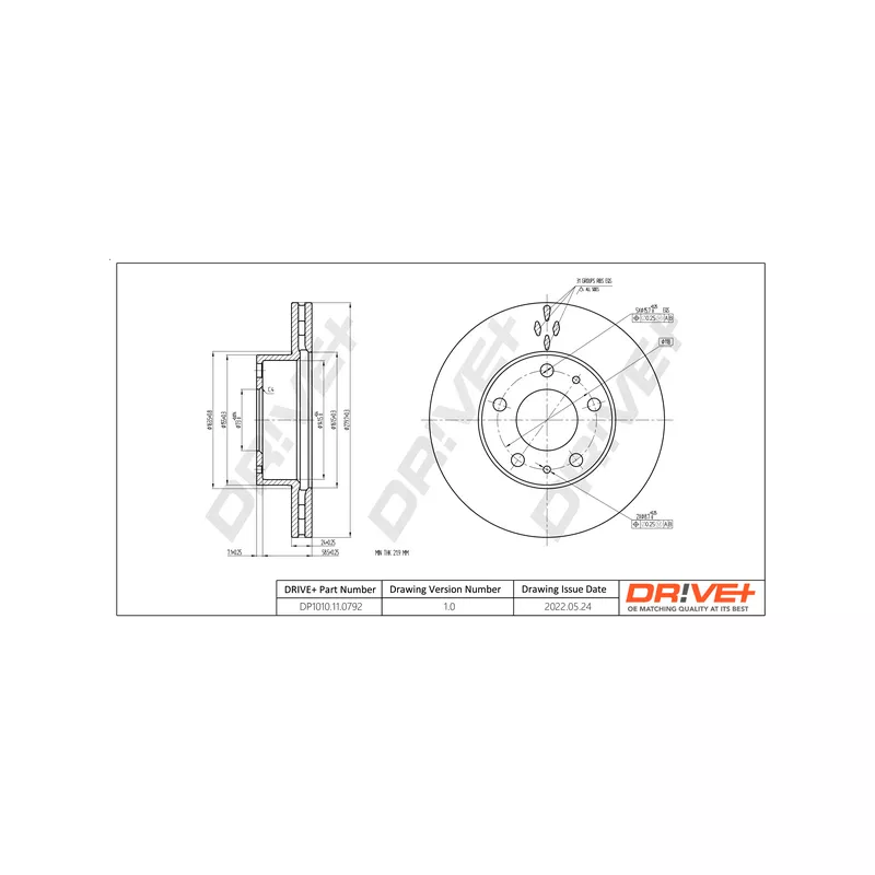 Jeu de 2 disques de frein arrière Dr!ve+ DP1010.11.0792 - Visuel 2