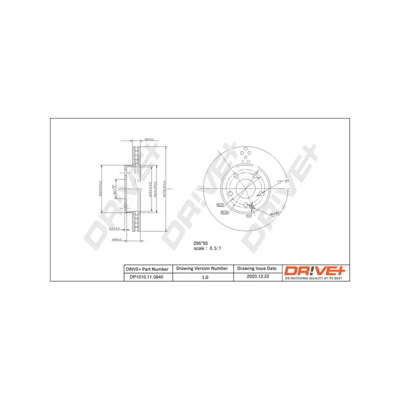 Jeu de 2 disques de frein avant Dr!ve+ DP1010.11.0840 - Visuel 2