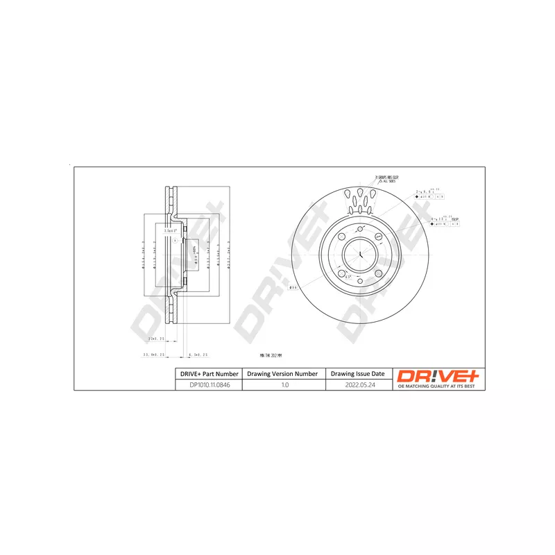 Jeu de 2 disques de frein avant Dr!ve+ DP1010.11.0846 - Visuel 2