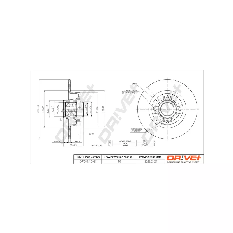 Jeu de 2 disques de frein arrière Dr!ve+ DP1010.11.0921 - Visuel 2