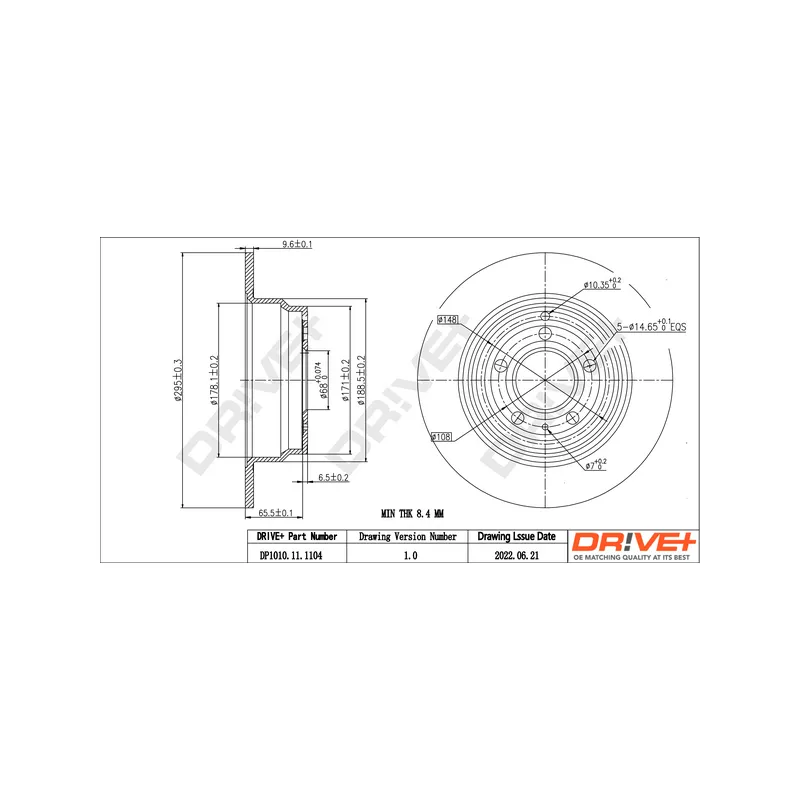 Jeu de 2 disques de frein arrière Dr!ve+ DP1010.11.1104 - Visuel 2
