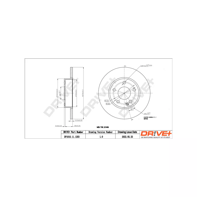 Jeu de 2 disques de frein avant Dr!ve+ DP1010.11.1203 - Visuel 2